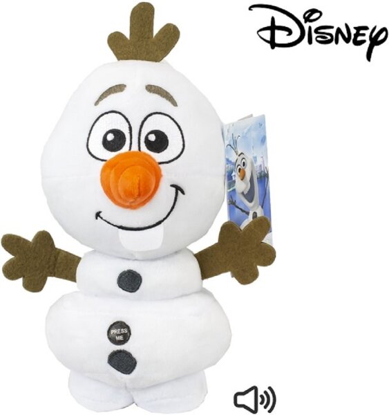 Disney Kuscheltier Plüsch Olaf frozen Eiskönigin Plüschtier XXL Plüsch aus niciweichem Stoff für Mädchen, Jungen & Babys Flauschiges Stofftier zum Spielen 30 cm mit Sound