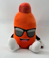 Soma Prime Energy Drink Kuscheltier Plüsch Figur 36 cm Plüschtier Stofftier kuschelweich ab den ersten Lebensmonaten geeignet als Geschenk (Orange orange)