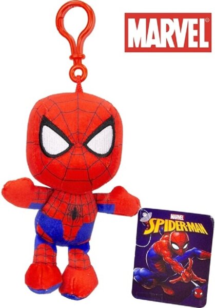 Marvel Spiderman Bagclip 13 cm Kuscheltier Plüsch Plüschtier Schlüsselanhänger Keychain