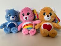 Glücksbärchi Kuscheltier Care Bears Plüsch Plüschfigur Teddybär Stofftier Glücksbärchen für Kinder Geheimnis Bärchi braun Bagclip 14 cm