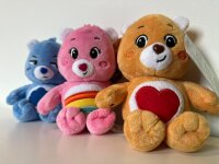 Glücksbärchi Kuscheltier Care Bears Plüsch Plüschfigur Teddybär Stofftier Glücksbärchen für Kinder Geheimnis Bärchi braun Bagclip 14 cm