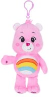 Glücksbärchi Kuscheltier Care Bears Plüsch Plüschfigur Teddybär Stofftier Glücksbärchen für Kinder Hurra Bärchi pink Bagclip 14 cm