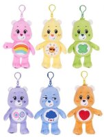 Glücksbärchi Kuscheltier Care Bears Plüsch Plüschfigur Teddybär Stofftier Glücksbärchen für Kinder Sonnenschein Bärchi gelb Bagclip 14 cm