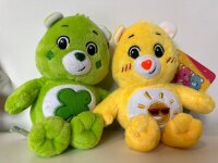 Glücksbärchi Kuscheltier Care Bears Plüsch Plüschfigur Teddybär Stofftier Glücksbärchen für Kinder Sonnenschein Bärchi gelb Bagclip 14 cm