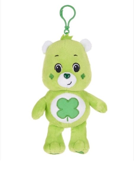 Glücksbärchi Kuscheltier Care Bears Plüsch Plüschfigur Teddybär Stofftier Glücksbärchen für Kinder Glücks Bärchi grün Bagclip 14 cm