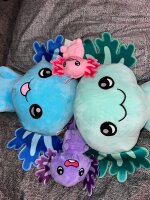 Axolotl Kuscheltier Echse Molch Figur Plüsch 12 cm Püsch türkis