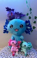 Axolotl Kuscheltier Echse Molch Figur Plüsch 12 cm Püsch blau