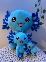 Axolotl Kuscheltier Echse Molch Figur Plüsch 12 cm Püsch blau