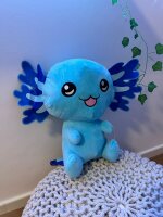 Axolotl Kuscheltier Echse Molch Figur Plüsch 18 cm Püsch blau