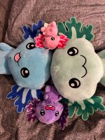 Axolotl Kuscheltier Echse Molch Figur Plüsch 18 cm Püsch blau