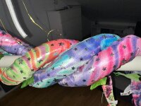 Plüschtier Plüschschlange XXL Plüsch-Schlange weich gefüllt, ideal zum Trösten Kuscheln Einschlafhilfe Toys Schlange Snake Kuscheltier Schlange Blau Lila Sterne Glitzer 100 cm