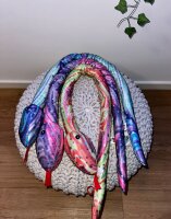 Plüschtier Plüschschlange XXL Plüsch-Schlange weich gefüllt, ideal zum Trösten Kuscheln Einschlafhilfe Toys Schlange Snake Kuscheltier Schlange Blau Lila Sterne Glitzer 100 cm