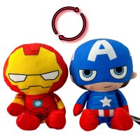 Reversible Rainbow Kuscheltier Wende Plüschtier groß 30 cm doppelseitiger Flip Spielzeug Geschenkidee Marvel Wende Kuscheltier 30 cm Captain America Ironman