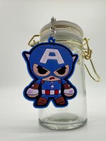 Schlüsselanhänger  Mini Anhänger Geschenk Cartoon Schlüsselanhänger Silikon Schlüsselanhänger für Handyhülle Charme Rucksack Geschenk Schlüsselanhänger Marvel captain America