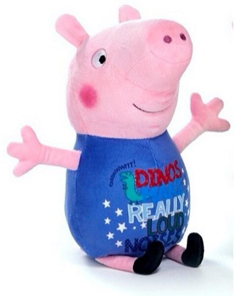 Peppa Pig blau Kuscheltier Peppa Wutz Plüschtier XXL 30 cm Stofftier Anime Kawaii Plush Stofftier Cute Plushie Halloween Weihnachten Geschenke für Kinder Peppa Wutz Dinos Make blau