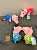 Peppa Pig blau Kuscheltier Peppa Wutz Plüschtier XXL 30 cm Stofftier Anime Kawaii Plush Stofftier Cute Plushie Halloween Weihnachten Geschenke für Kinder Peppa Wutz Dinos Make blau