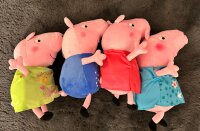 Peppa Pig blau Kuscheltier Peppa Wutz Plüschtier XXL 30 cm Stofftier Anime Kawaii Plush Stofftier Cute Plushie Halloween Weihnachten Geschenke für Kinder Peppa Wutz Dinos Make blau