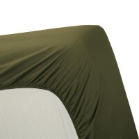 Ambiante Spannbettlaken Cotton Uni HL_Olive Green_UV_UV_180x210/220 180 x 210/220 cm Steghöhe: 35 cm 1 Spannbettlaken