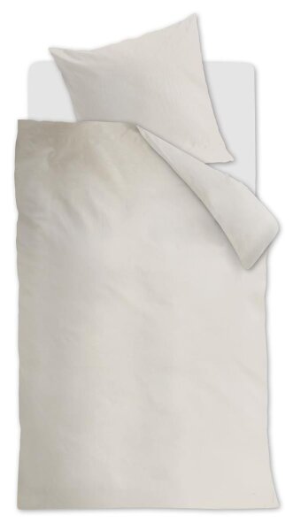 Ambiante Bettwäsche Cotton Uni_Off-white_DE_UV_155x220 155 x 220 cm + 1x 80 x 80 cm 1 Bettbezug, 1 Kissenbezug