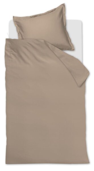 Ambiante Bettwäsche Satin Uni_Taupe_DE_UV_155x220 155 x 220 cm + 1x 80 x 80 cm 1 Bettbezug, 1 Kissenbezug