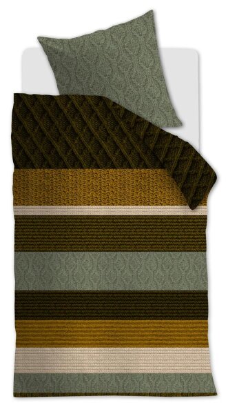 Beddinghouse Bettwäsche Lowie_Olive Green_DE_UV_155x220 155 x 220 cm + 1x 80 x 80 cm 1 Bettbezug, 1 Kissenbezug