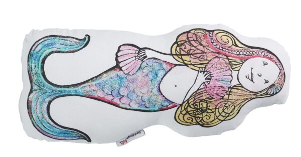 Beddinghouse x Hanneke de Jager Dekokissen Mermaid cushion_Pink_NL_UV_25x50 25 x 50 cm nvt