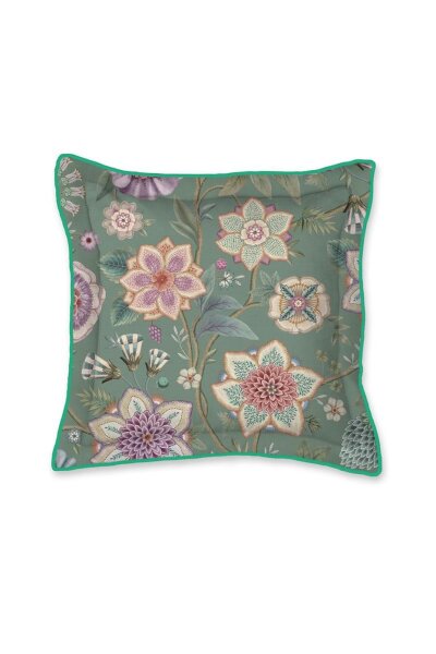 Pip Studio Dekokissen Viva Las Flores Square Cushion_Green_UV_UV_45x45 1x 45x45 cm 1 Zierkissen