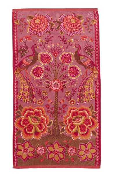 Pip Studio Strandlaken Jungle Garden Beachtowel_Pink_UV_UV_100x180 100 x 180 cm 1 Strandlaken