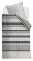 Rivièra Maison Bettwäsche Rattan Stripes_Blue Grey_DE_UV_155x220 155 x 220 cm + 1x 80 x 80 cm 1 Bettbezug, 1 Kissenbezug