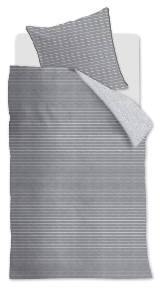 Rivièra Maison Bettwäsche Pinstripe_Grey_DE_UV_155x220 155 x 220 cm + 1x 80 x 80 cm 1 Bettbezug, 1 Kissenbezug