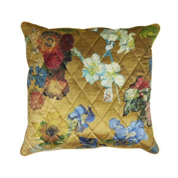 Beddinghouse x Van Gogh Museum Dekokissen Carré Fleuri Cushion_Gold_UV_UV_50x50 50 x 50 cm 1 Zierkissen