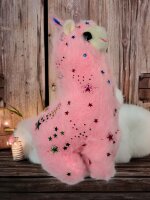 Alpaka Regenbogen Plüsch-Tier 19 cm groß niedliches weiches Kuschel-Tier Lama Spielzeug bunt Baby Valentinstag Geburtstag Weihnachten Hochzeitstag Geschenkideen Sterne rosa pink