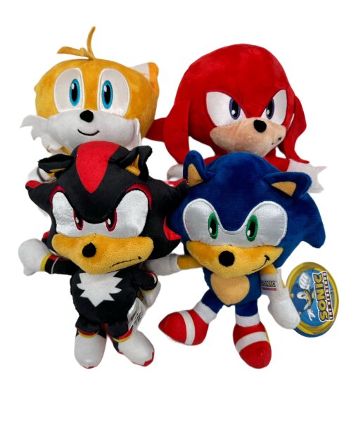 Sonic The Hedgehog - SEGA - Sonic Plüschtier 22 cm, Sonic Kuscheltier Sonic Set alle 4