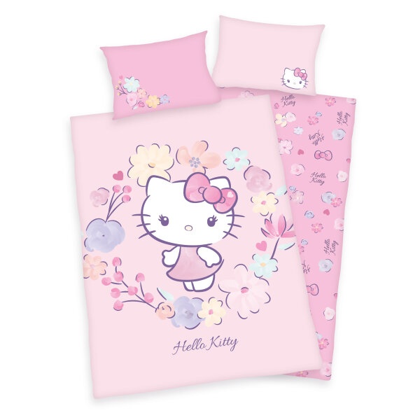 Herding Hello Kitty BIO-Bettwäsche GOTS Bettwäsche 40/60 Hoteleinschl.+100/135 cm MRV unten