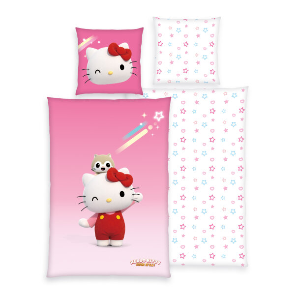 Herding Hello Kitty-Super Style Bettwäsche Bettwäsche MRV / branded zipper 80/80+135/200 cm