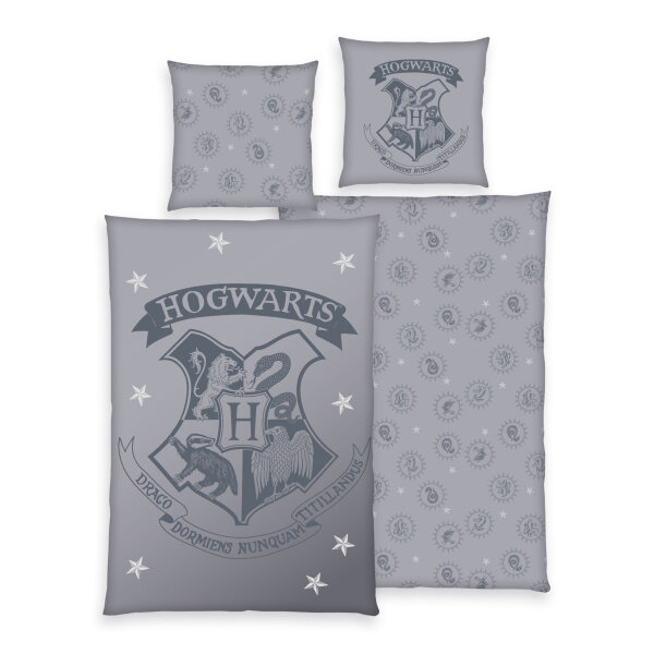 Herding Harry Potter Bettwäsche grau - Aktion Bettwäsche mit RV / with zipper 80/80+135/200 cm