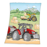 Herding Traktor Fleecedecke Kuscheldecke Gr. 130x160 cm...