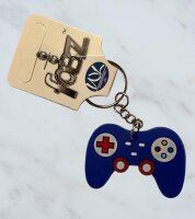 Schlüsselanhänger  Mini Anhänger Geschenk Cartoon Schlüsselanhänger Silikon Schlüsselanhänger für Handyhülle Charme Rucksack Geschenk Game Controller blau