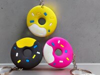 Schlüsselanhänger  Mini Anhänger Geschenk Cartoon Schlüsselanhänger Silikon Schlüsselanhänger für Handyhülle Charme Rucksack Geschenk Donut schwarz