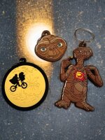 Schlüsselanhänger 7cm Mini Anhänger Geschenk Cartoon Schlüsselanhänger Silikon Schlüsselanhänger für Handyhülle Charme Rucksack Geschenk E.T.