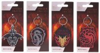 Schlüsselanhänger 6 cm House of the Dragon Game of Thrones Mini Anhänger Geschenk Cartoon Schlüsselanhänger Silikon Schlüsselanhänger für Handyhülle Charme Rucksack Geschenk Wappen Haus Targaryen grau schwarz