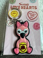 Schlüsselanhänger  Mini Anhänger Geschenk Cartoon Schlüsselanhänger Silikon Schlüsselanhänger für Handyhülle Charme Rucksack Geschenk SA Love Hearts Flamingo