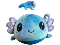 Axolotl Echse Molch Salamnder Kuscheltier Figur Plüsch Tintenfisch Spiel Puppe XL 29 cm Plüschtier Püsch Wassertier blau