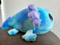 Axolotl Echse Molch Salamnder Kuscheltier Figur Plüsch Tintenfisch Spiel Puppe XL 29 cm Plüschtier Püsch Wassertier blau