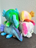 Axolotl Echse Molch Salamnder Kuscheltier Figur Plüsch Tintenfisch Spiel Puppe XL 29 cm Plüschtier Püsch Wassertier blau