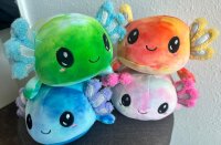 Axolotl Echse Molch Salamnder Kuscheltier Figur Plüsch Tintenfisch Spiel Puppe XL 29 cm Plüschtier Püsch Wassertier blau