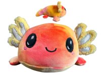 Axolotl Echse Molch Salamnder Kuscheltier Figur Plüsch Tintenfisch Spiel Puppe XL 29 cm Plüschtier Püsch Wassertier orange