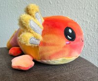 Axolotl Echse Molch Salamnder Kuscheltier Figur Plüsch Tintenfisch Spiel Puppe XL 29 cm Plüschtier Püsch Wassertier orange