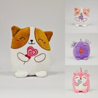 KAWAII Kuties Plüsch Kuscheltier Plüsch Plüschfigur Hund braun weiß Stofftier für Kinder 20 cm Anime Kawaii Plush Stofftier Cute Plushie Halloween Geschenke