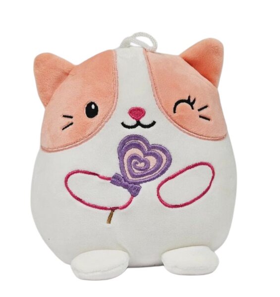 KAWAII Kuties Plüsch Kuscheltier Plüsch Plüschfigur Katze rosa weiß Stofftier für Kinder 20 cm Anime Kawaii Plush Stofftier Cute Plushie Halloween Geschenke